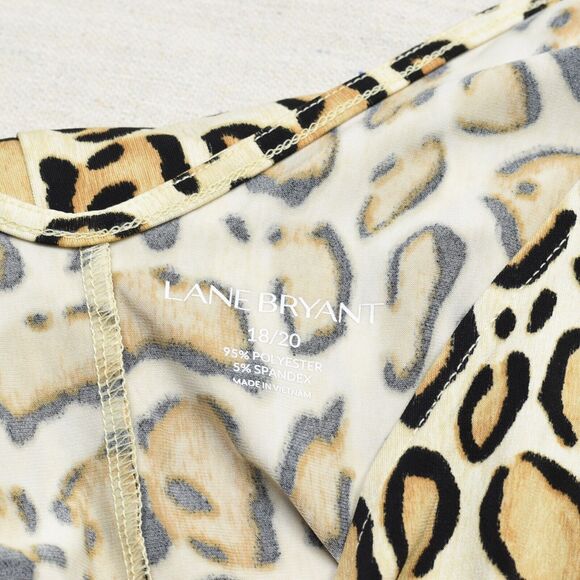 Lane Bryant Women Blouse V Neck Polyester Multicolor Size 18/20 Cheetah - Picture 8 of 8